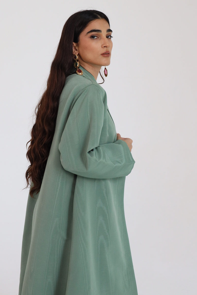 Zainah Cut Abaya in Green Wood