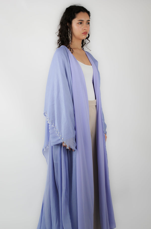 Sky Blue Bisht cut Abaya