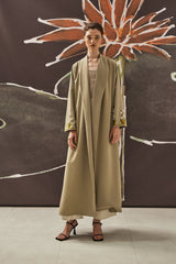 Crystal Lily Abaya in Olive Green